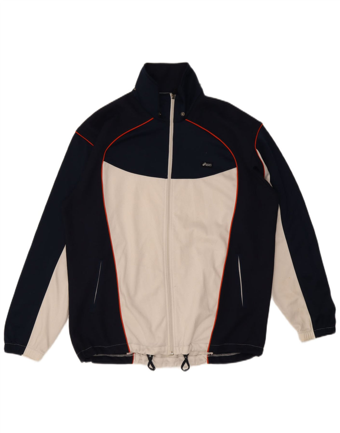 Asics Mens Tracksuit Top Jacket Grande Azul Marinho Colourblock Poliéster