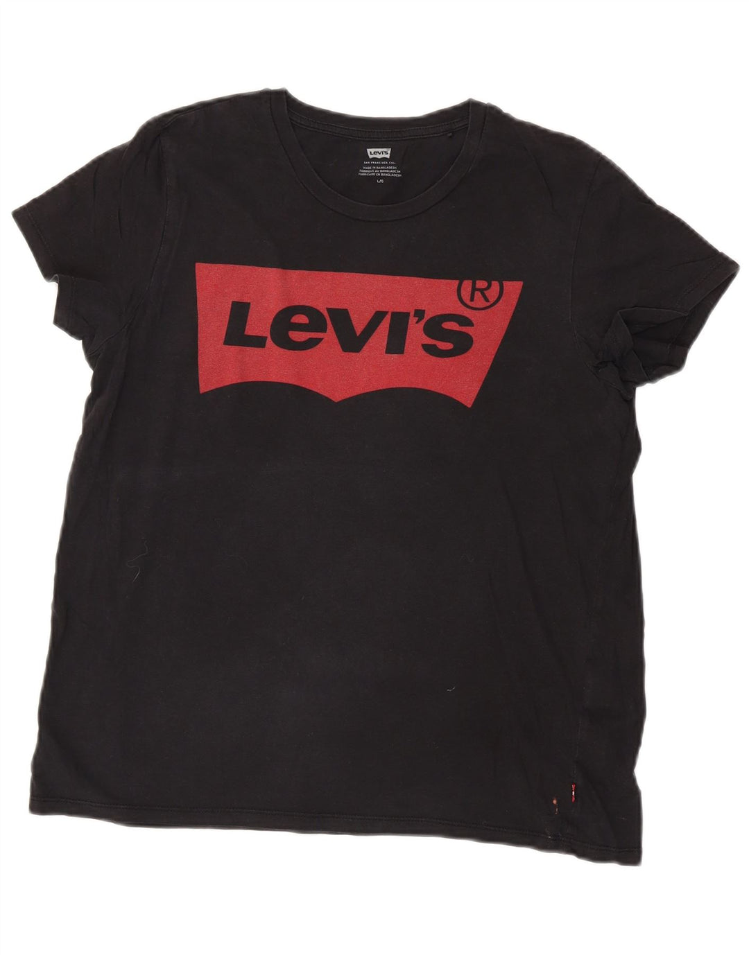Camiseta feminina gráfica LEVI'S UK 16 grande algodão preto