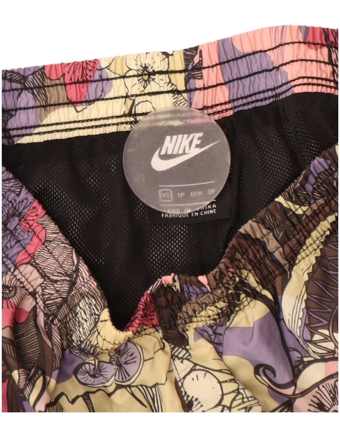 Shorts esportivos femininos NIKE UK 4 XS poliéster floral multicolorido