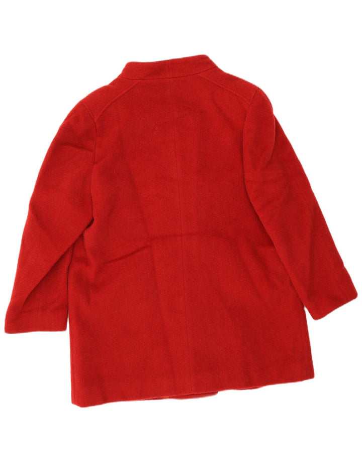 Sobretudo feminino vintage UK 18 XL lã virgem vermelha