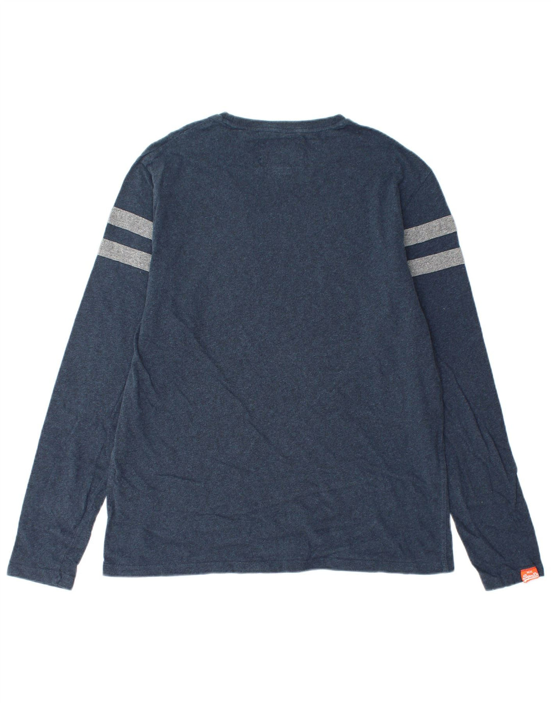SUPERDRY Top masculino de manga comprida 2XL algodão colorblock azul marinho