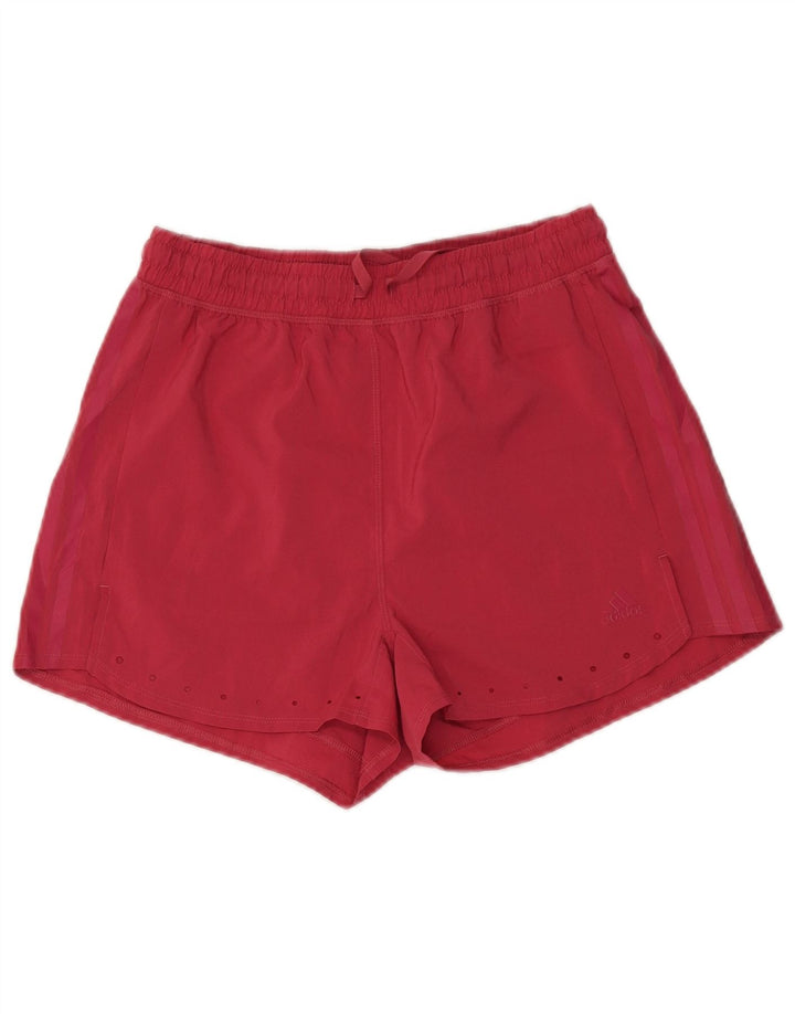 Shorts esportivos femininos Adidas UK 10 pequeno rosa poliéster