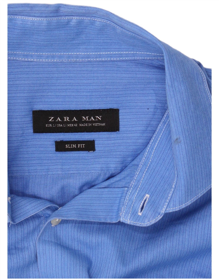 Camisa Zara Masculina Slim Fit Grande Azul