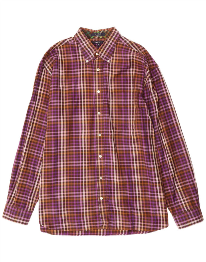 Camisa masculina Gant Regular Fit XL algodão guingão roxo