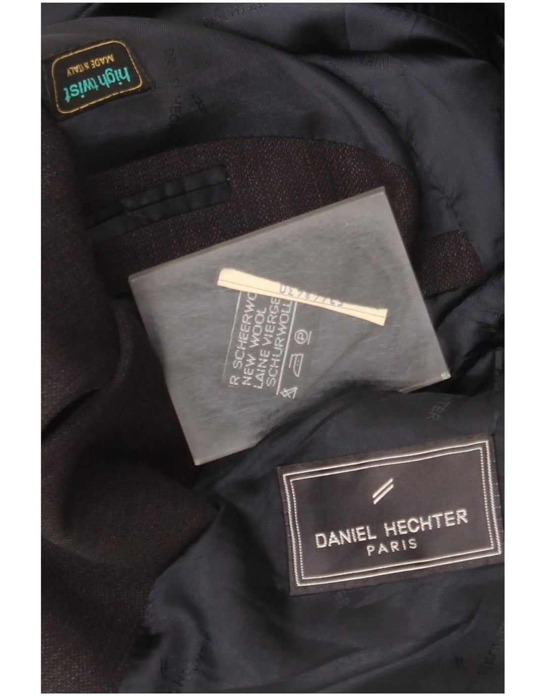 Jaqueta blazer masculina Daniel Hechter com 3 botões Reino Unido 40 grande azul marinho nova lã