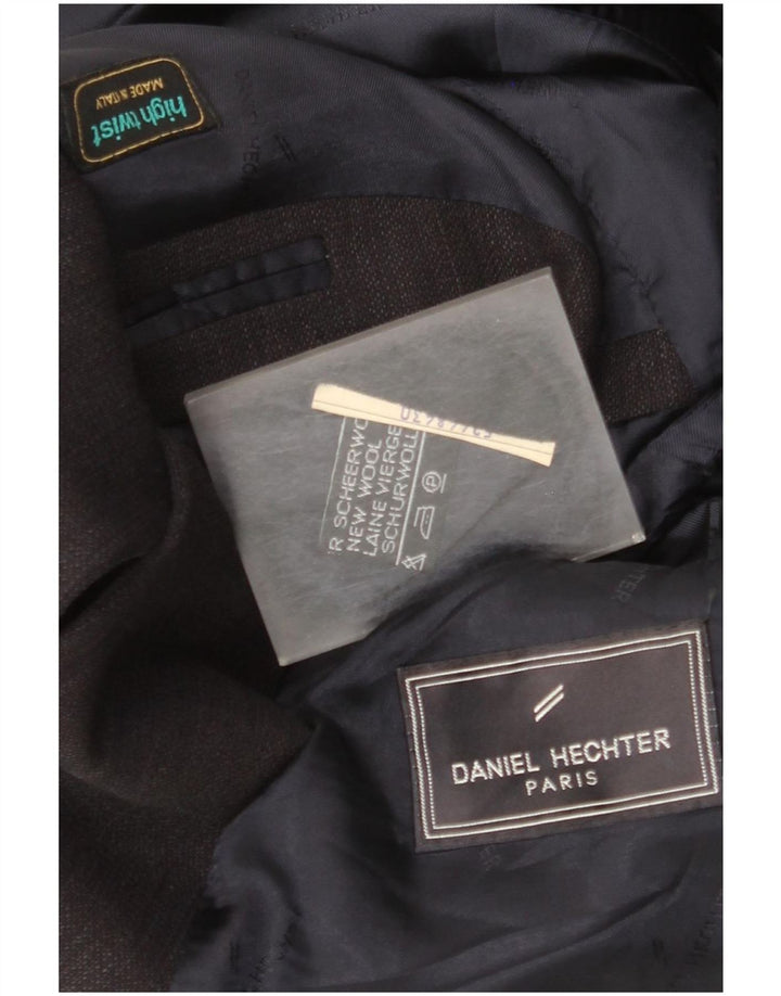 Jaqueta blazer masculina Daniel Hechter com 3 botões Reino Unido 40 grande azul marinho nova lã