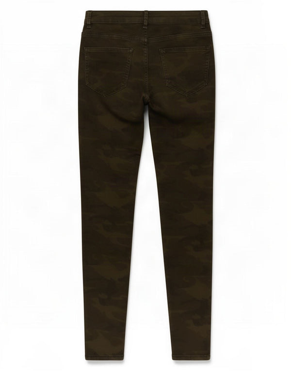 Calça jeans skinny feminina Zara EU 36 XS W26 L27 cáqui camuflado algodão