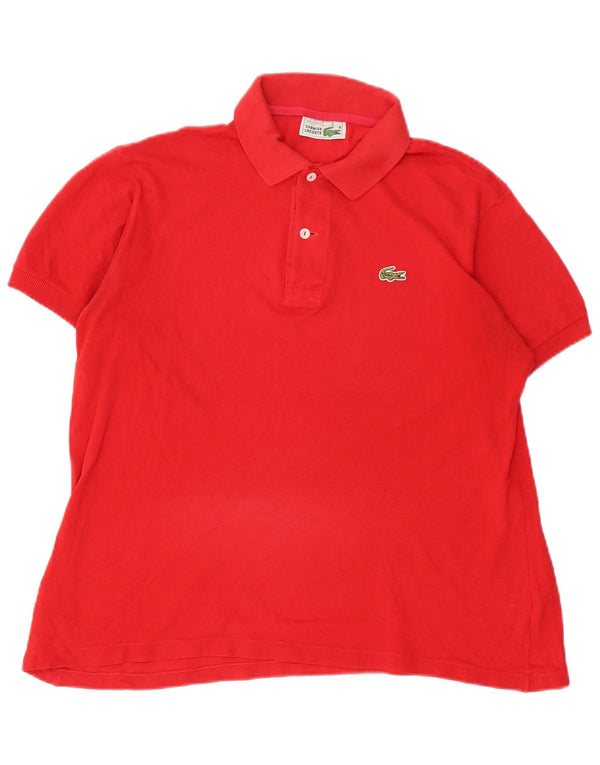 Camisa polo masculina Lacoste tamanho 5 grande algodão vermelho
