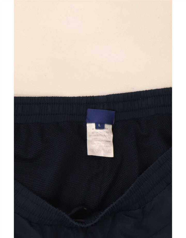 Calça de treino masculina Asics grande azul marinho Colourblock poliéster