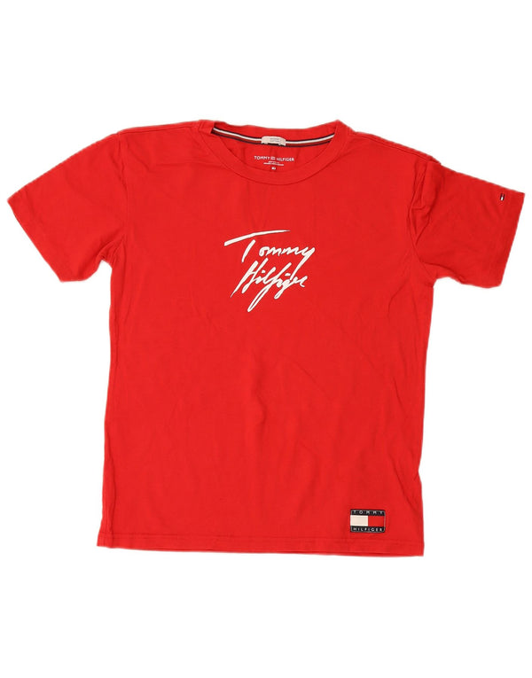 Camiseta feminina Tommy Hilfiger com estampa gráfica UK 6 XS algodão vermelho