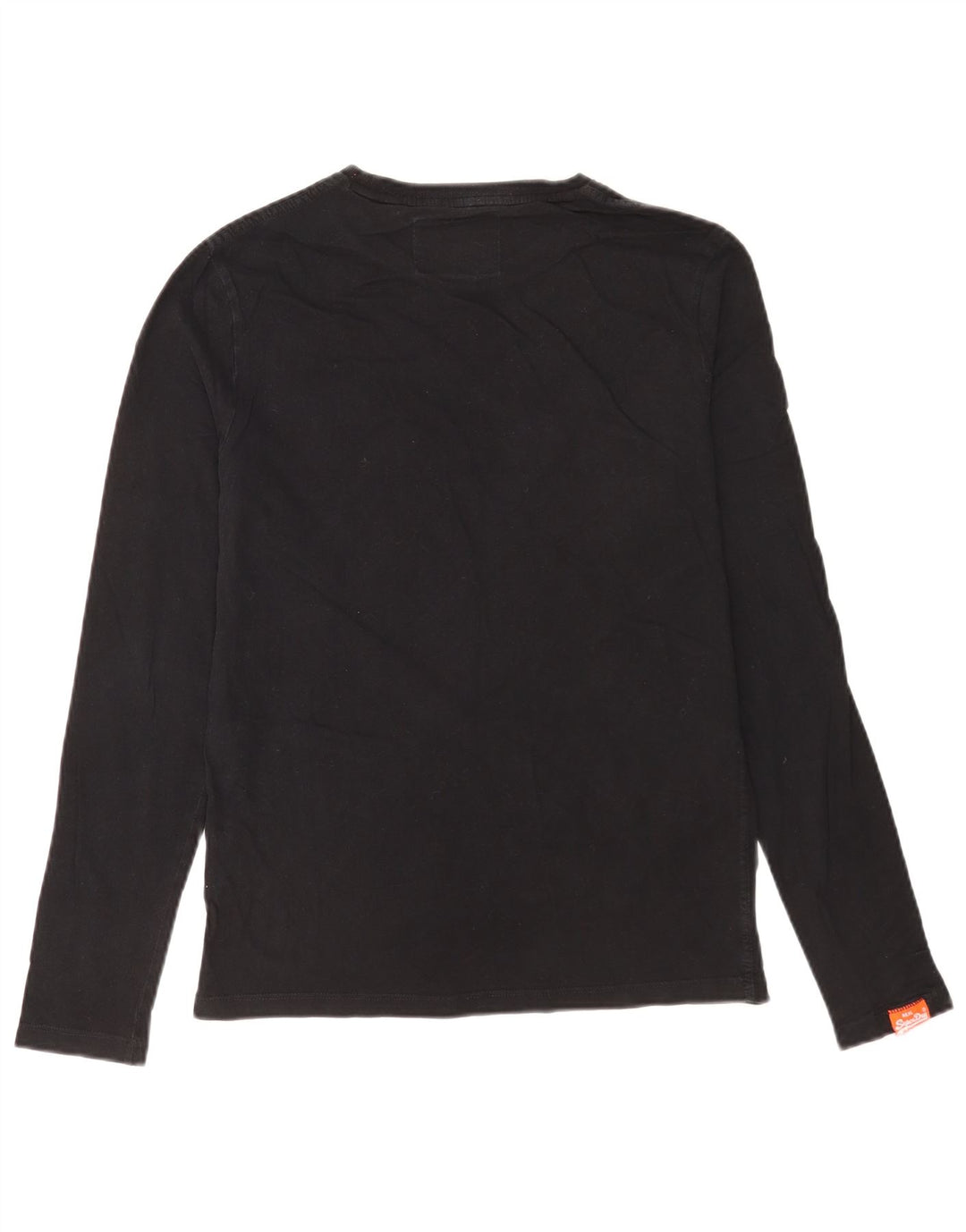 Superdry Mens Top Manga Longa Médio Algodão Preto