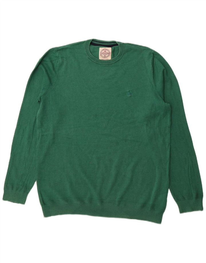 Suéter masculino FAT FACE com gola alta e gola alta, algodão verde médio