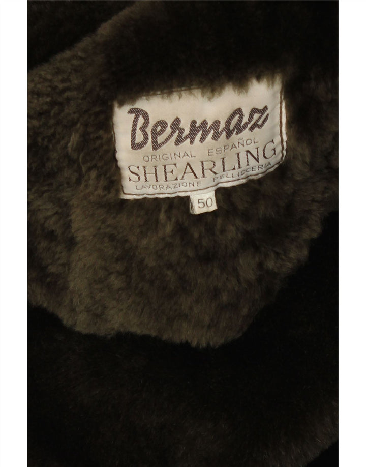 Casaco feminino vintage shearling shearling IT 50 XL marrom shearling