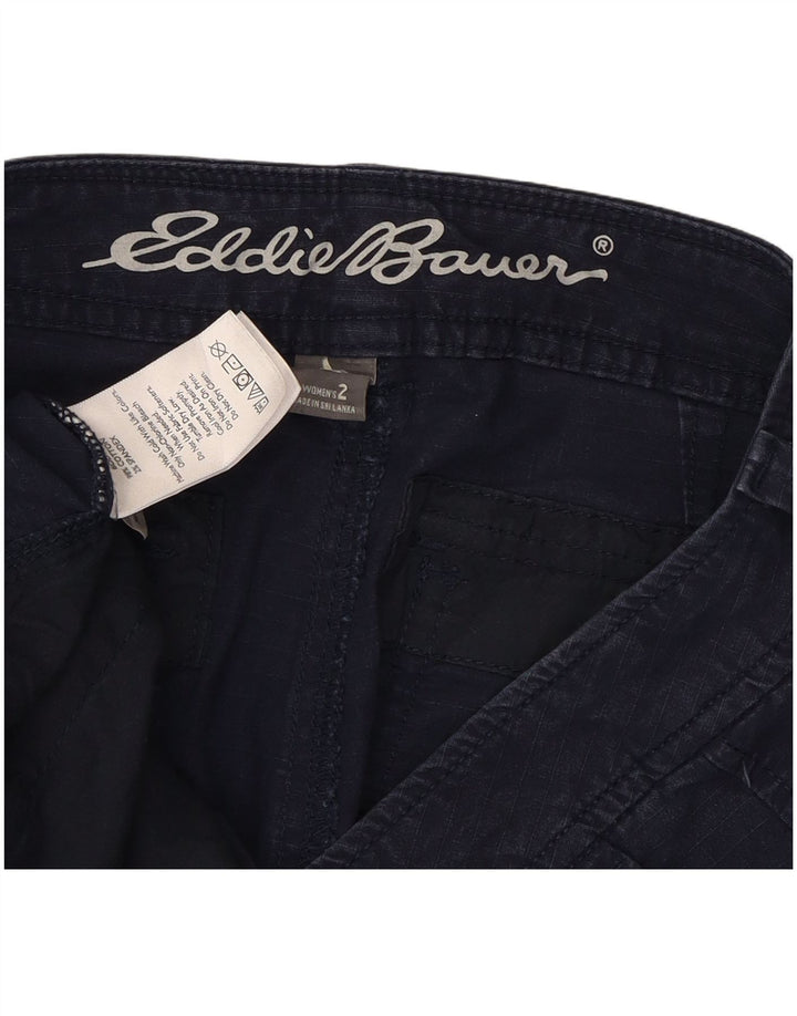 Shorts cargo feminino EDDIE BAUER EUA 2 XS W30 algodão azul marinho