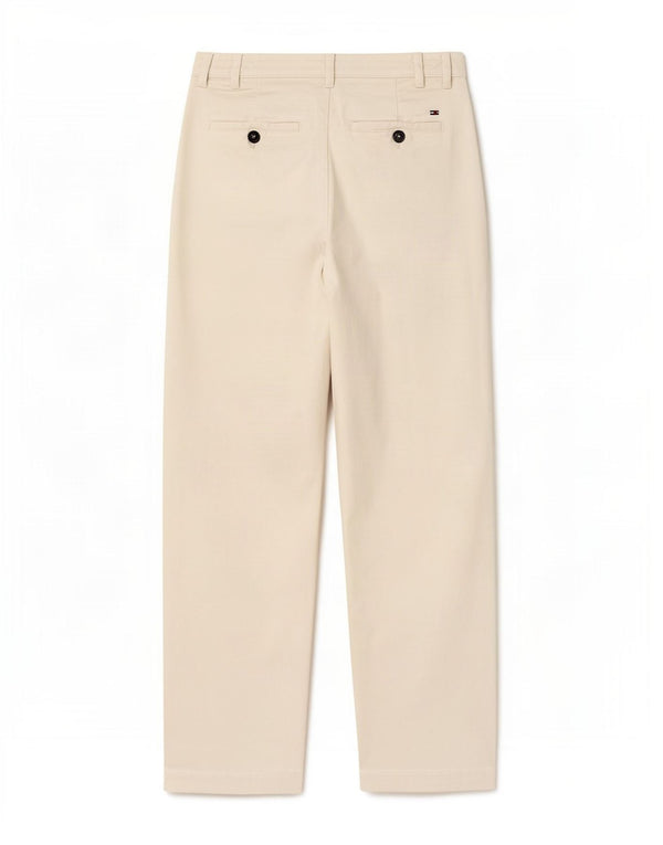 Calça Chino Tommy Hilfiger Mulher Cintura Alta UK 4 XS W24 L24 Branco