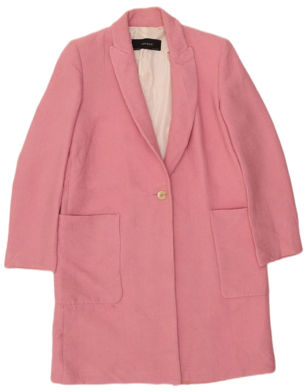 Sobretudo feminino Zara UK 10 pequeno viscose rosa