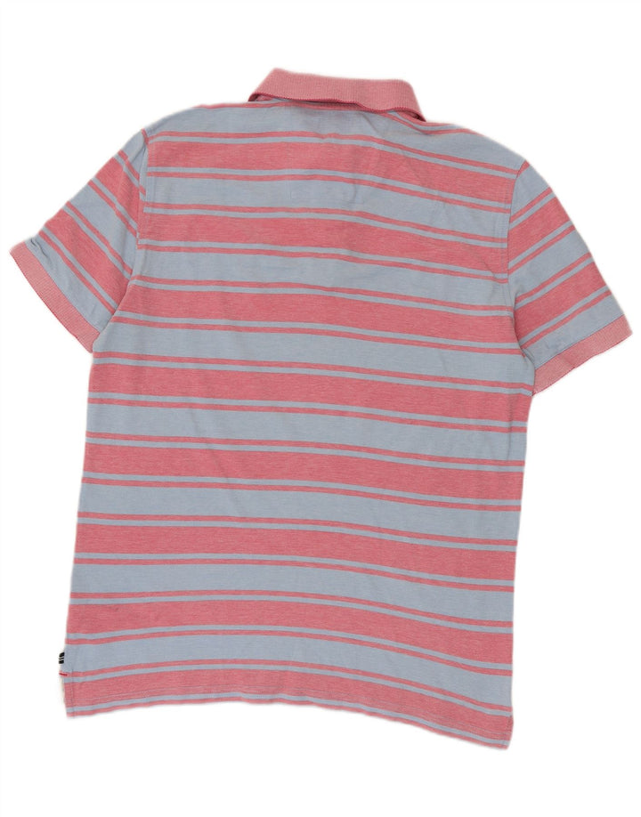 Camisa polo masculina Nautica de algodão listrado azul médio