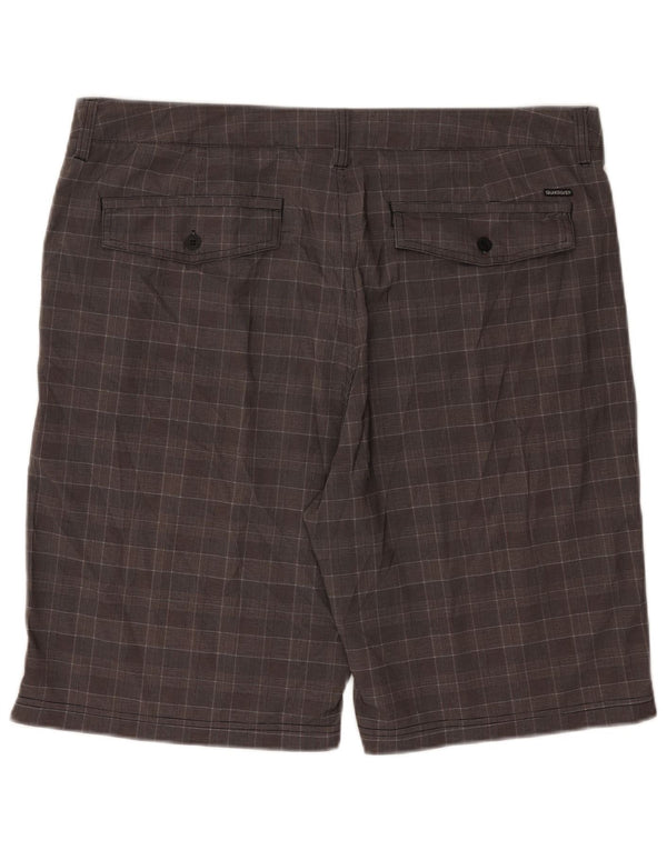 Quiksilver Mens Chino Shorts W38 XL Cinza Houndstooth Poliéster