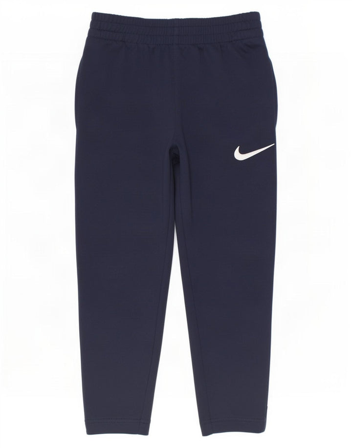 Calça de treino Nike Boys 4-5 anos pequena azul marinho colorblock
