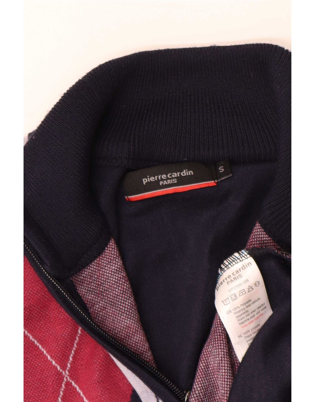 Pierre Cardin Suéter Cardigan Masculino Pequeno Azul Marinho Argyle/Diamante