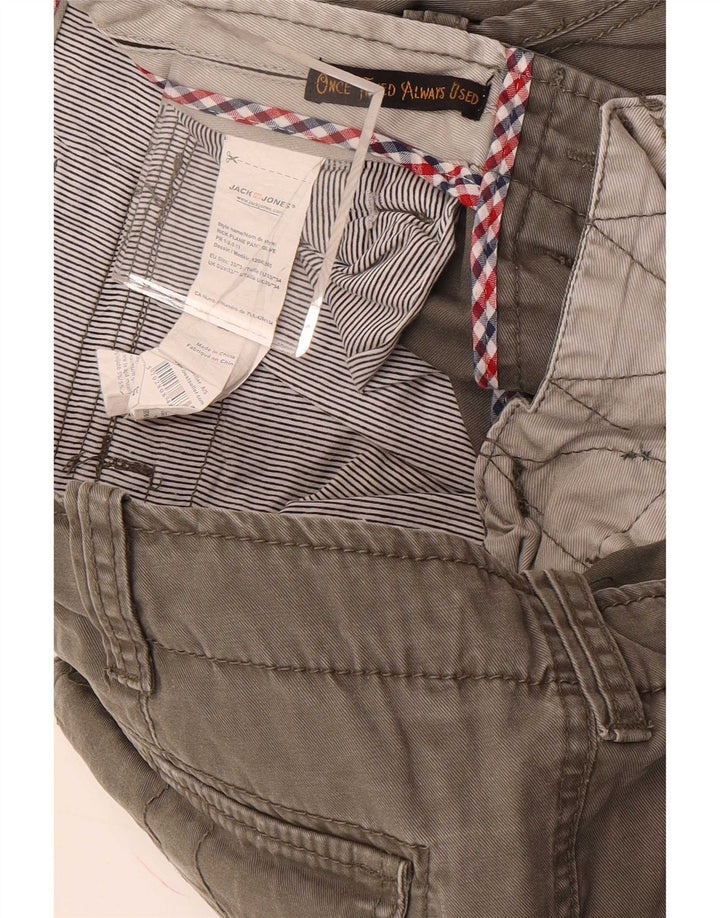 Calça cargo masculina Jack & Jones Joggers W33 L34 algodão cinza
