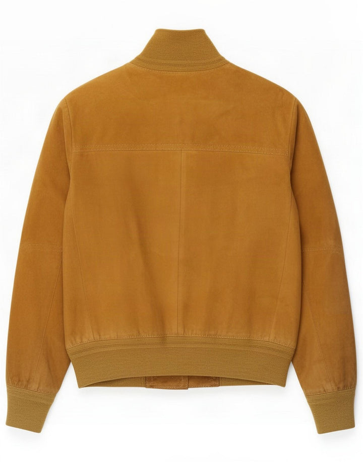 Jaqueta bomber feminina de camurça vintage IT 46 marrom grande
