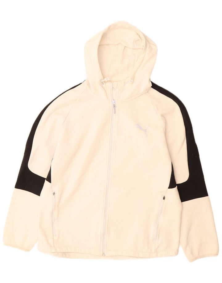 Suéter masculino PUMA com capuz e zíper XL off white algodão colorblock