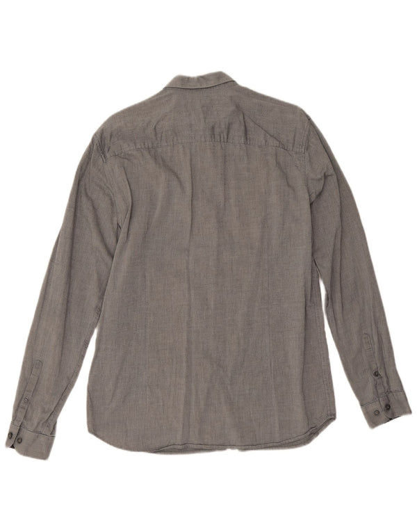 Camisa masculina premium Jack & Jones tamanho 42 algodão listrado cinza grande