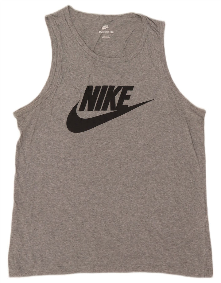 Colete gráfico masculino Nike grande algodão manchado cinza