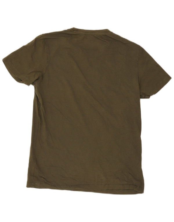 Jack & Jones Mens Graphic T-Shirt Top Medium Khaki Cotton