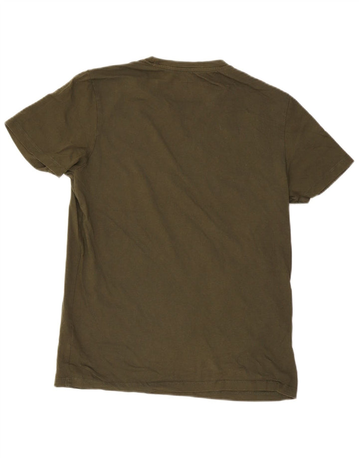Camiseta gráfica masculina Jack & Jones Top médio de algodão cáqui