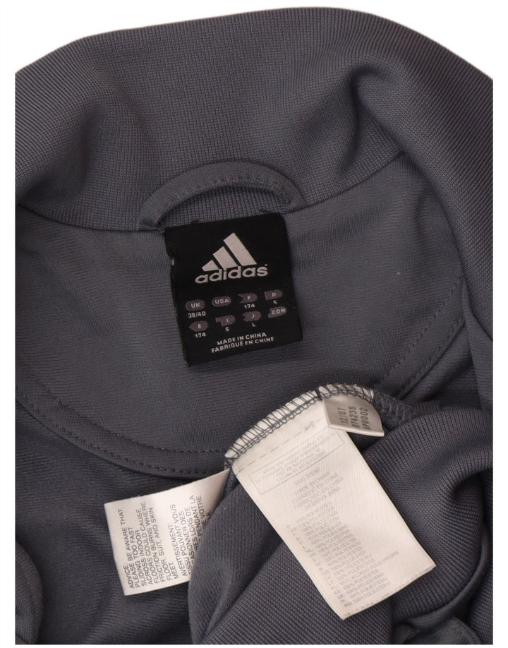 Adidas Mens Tracksuit Top Jacket UK 38/40 Cinza Médio Colourblock Poliéster
