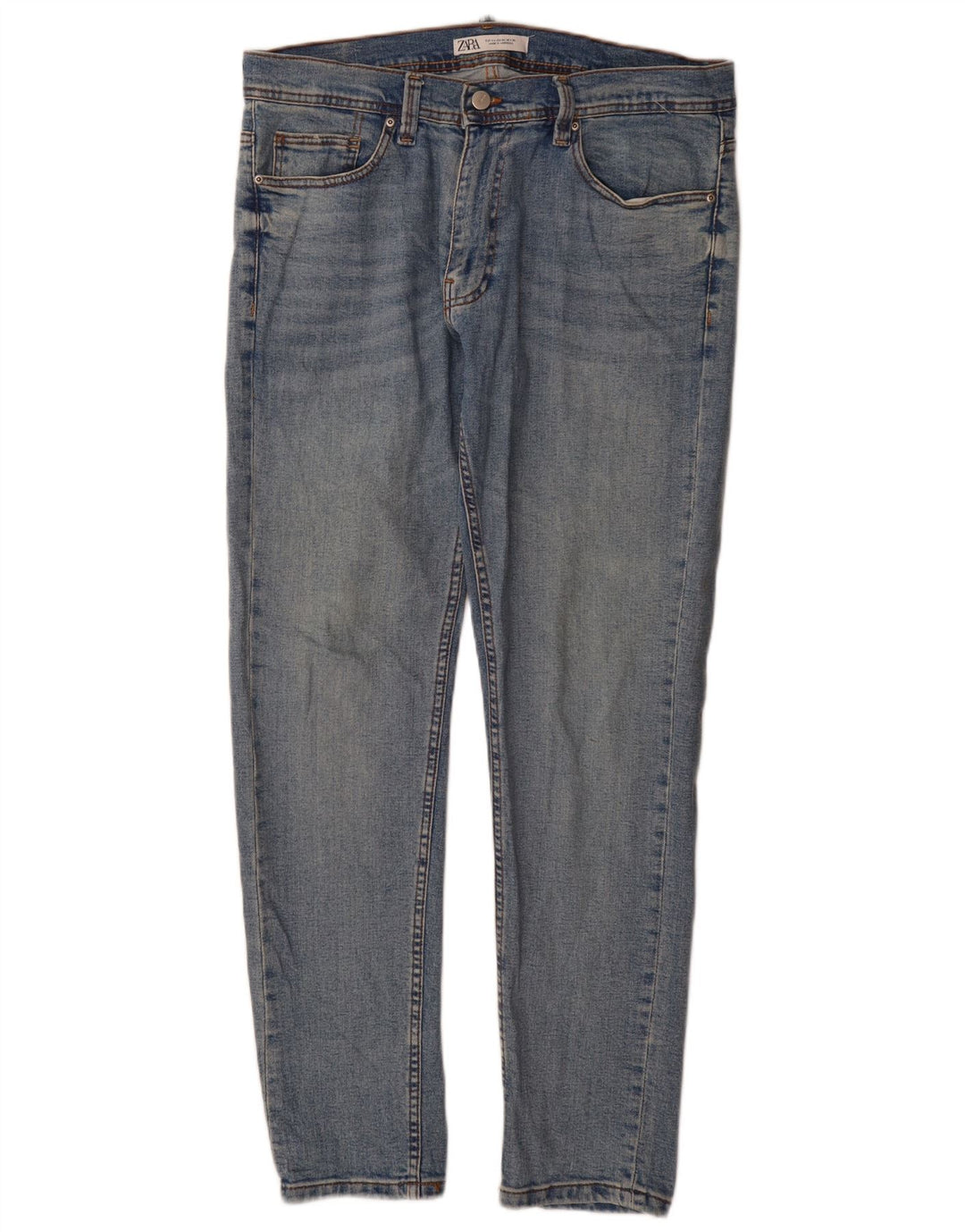 Zara Mens Slim Jeans EU 44 Grande W34 L32 Azul Algodão