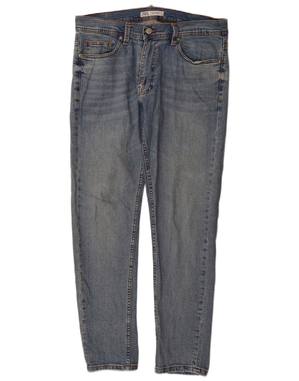 Zara Mens Slim Jeans EU 44 Grande W34 L32 Azul Algodão