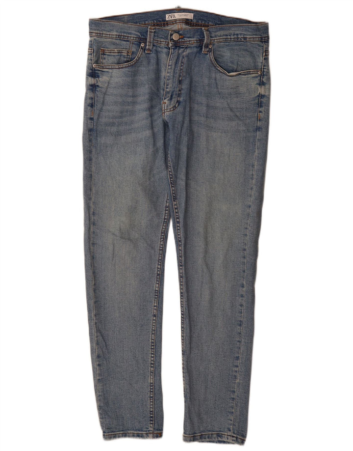 Zara Mens Slim Jeans EU 44 Grande W34 L32 Azul Algodão