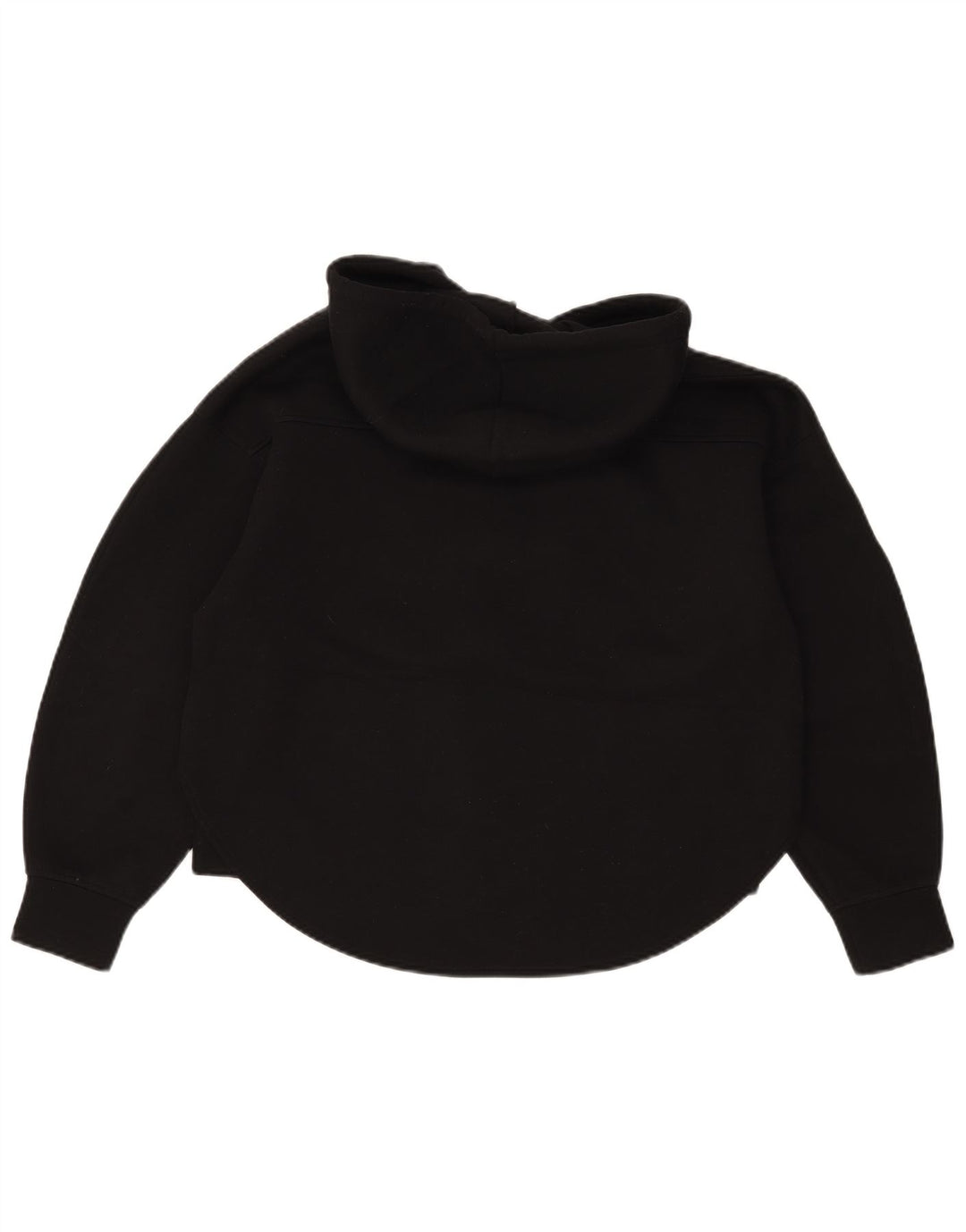 Suéter feminino Zara com capuz e zíper grande Reino Unido 10 pequeno poliéster preto