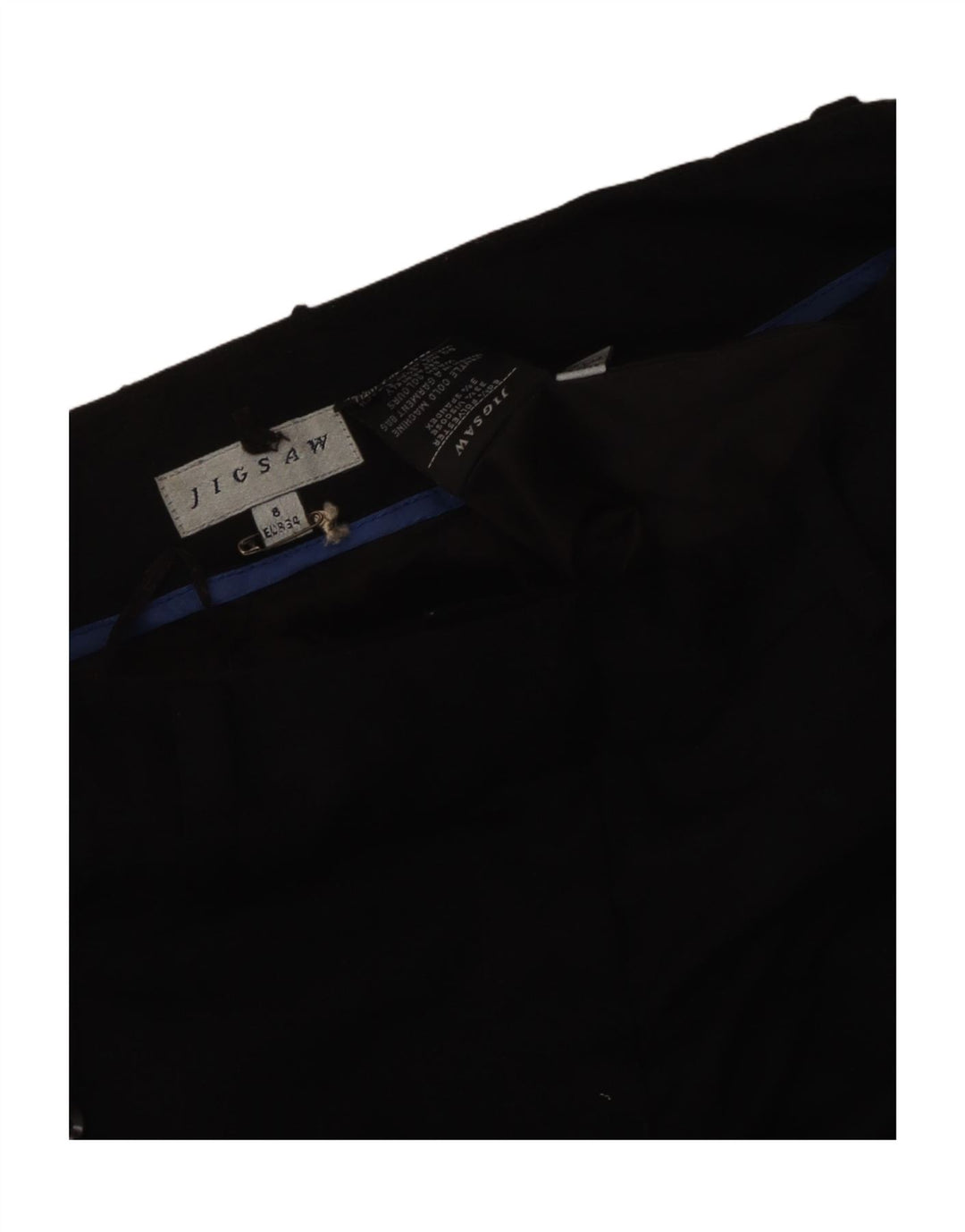 Jigsaw Calça Chino Feminina Bootcut Reino Unido 8 Pequena W30 L31 Poliéster Preto