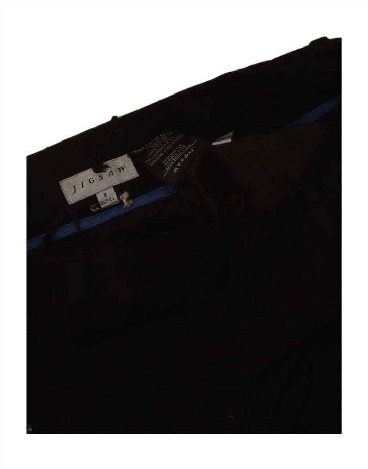Jigsaw Calça Chino Feminina Bootcut Reino Unido 8 Pequena W30 L31 Poliéster Preto