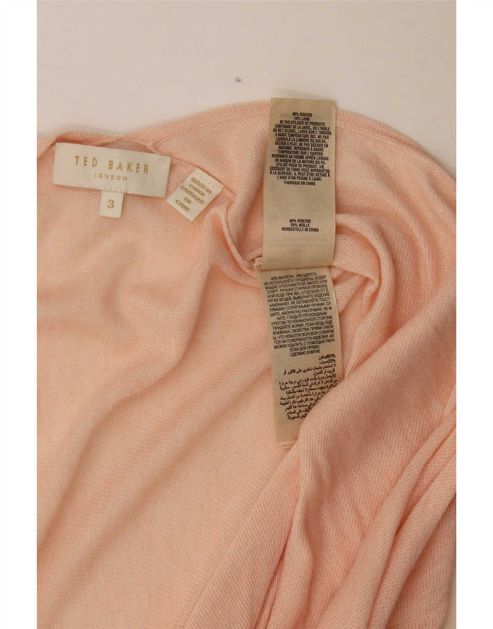 Suéter feminino Ted Baker com palangre grande tamanho 3 rosa médio