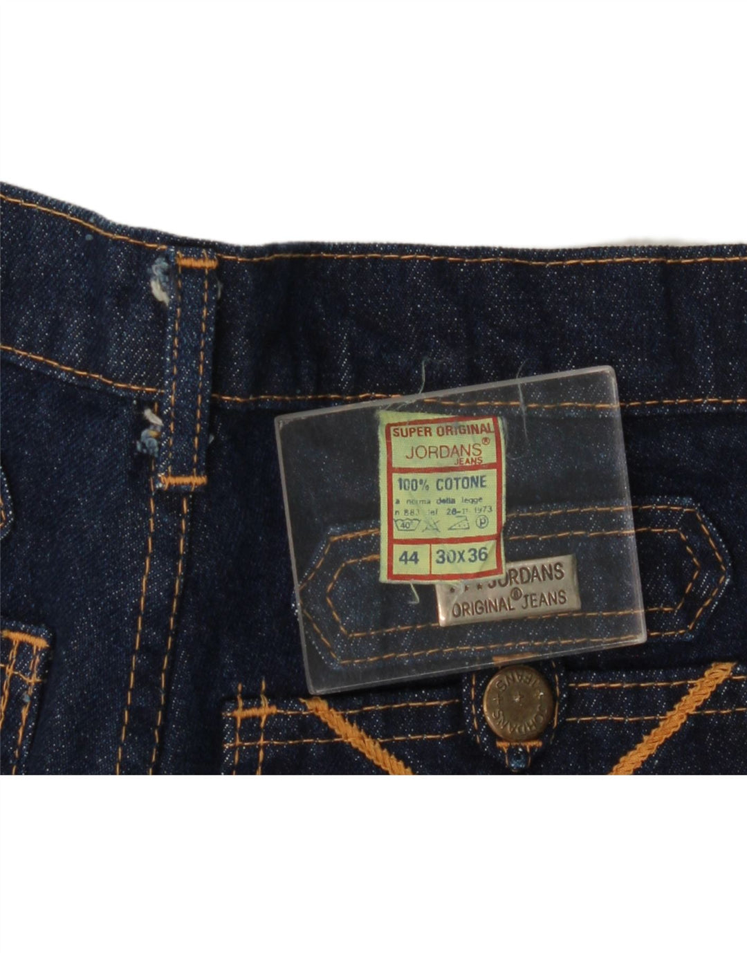Jeans vintage feminino bootcut W30 L33 algodão azul marinho