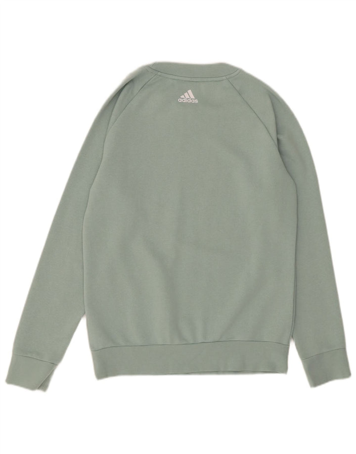 Adidas feminino gráfico moletom jumper reino unido 14 verde médio