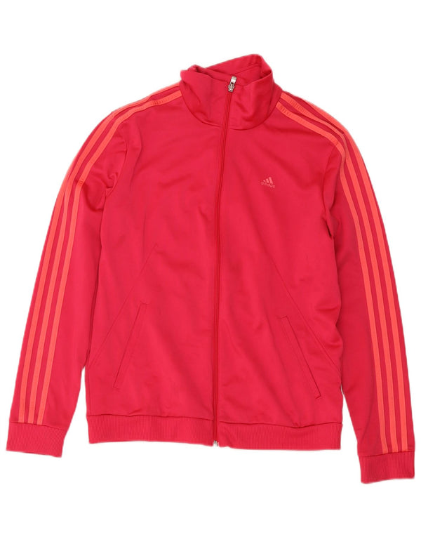 Adidas Womens Tracksuit Top Jacket UK 12/14 Médio Rosa Poliéster Esportes