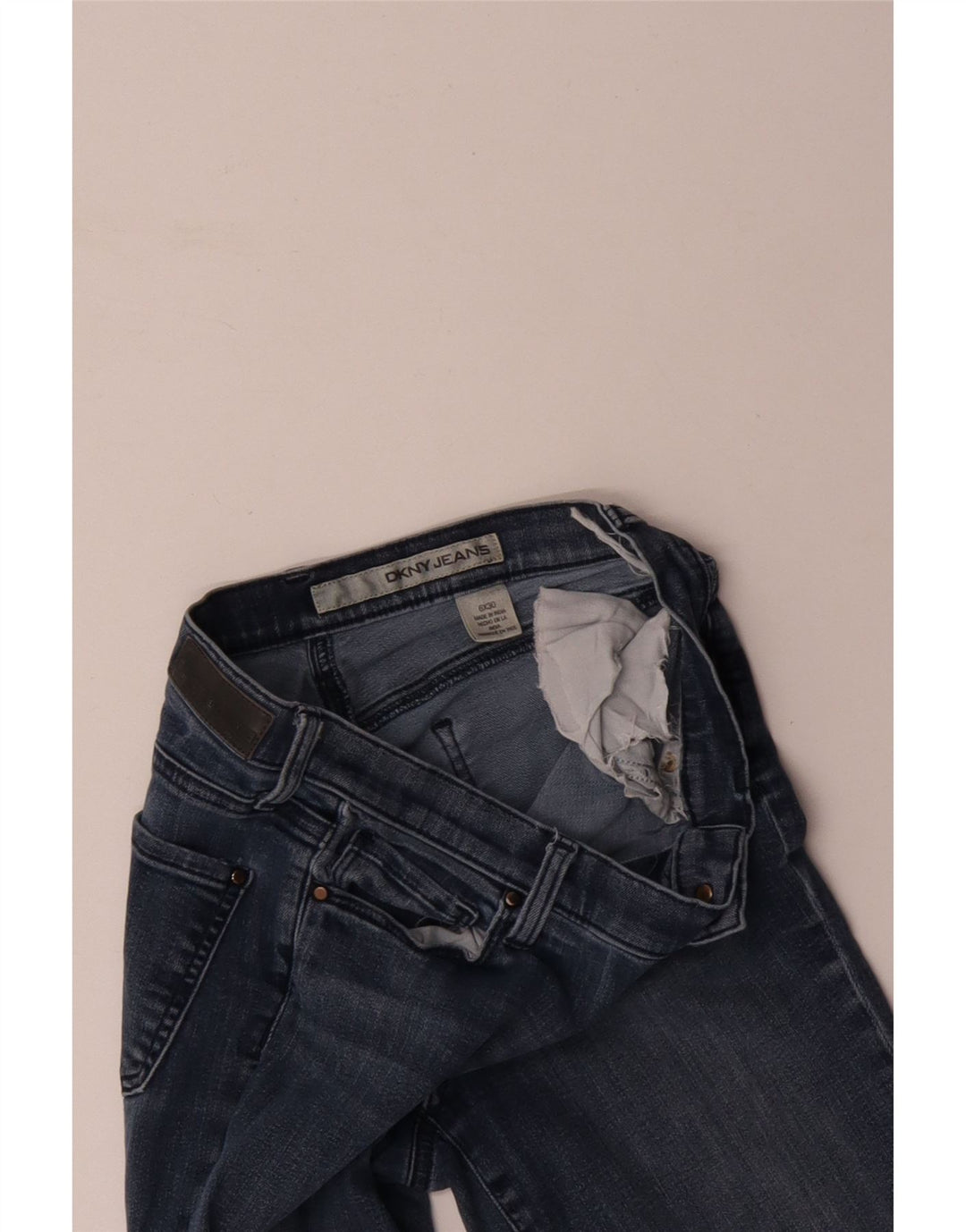 DKNY Jeans Slim Feminino US 6 Médio W30 L30 Azul Algodão