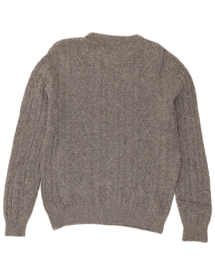 Suéter masculino Jack Wills com gola redonda, lã merino cinza pequena