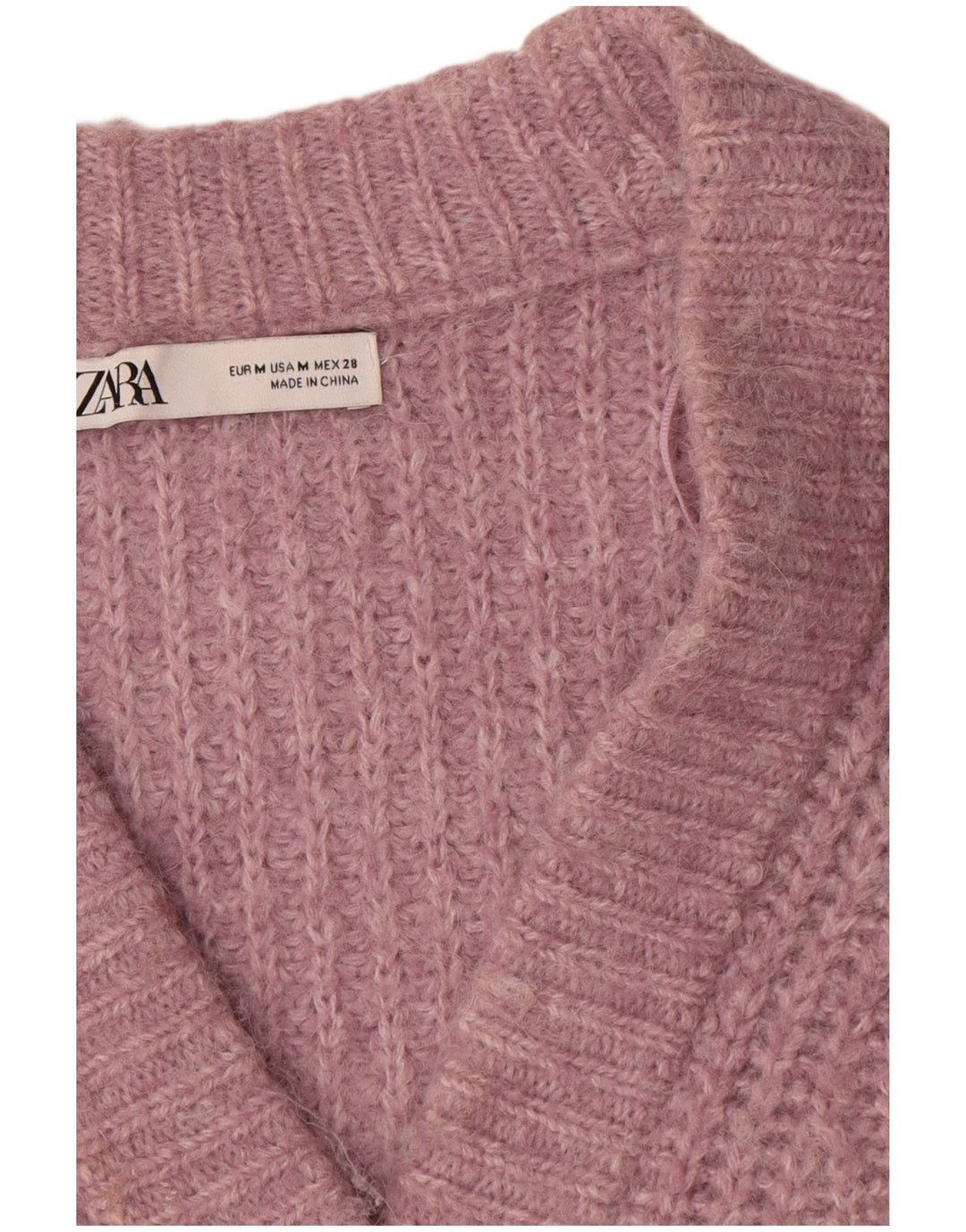 Suéter cardigã oversized feminino Zara Reino Unido 14 poliéster rosa médio