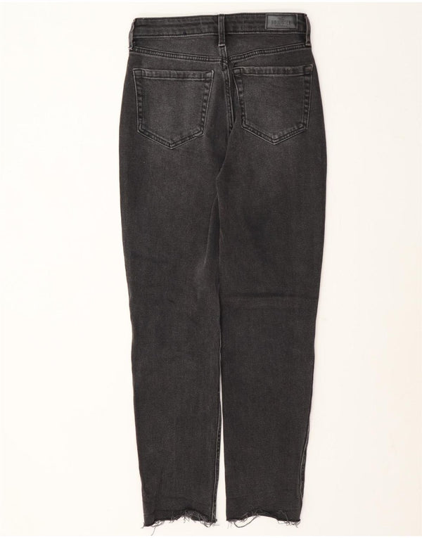 Jeans femininos Hollister Mom Super High Rise Tapered W23 L27 algodão cinza