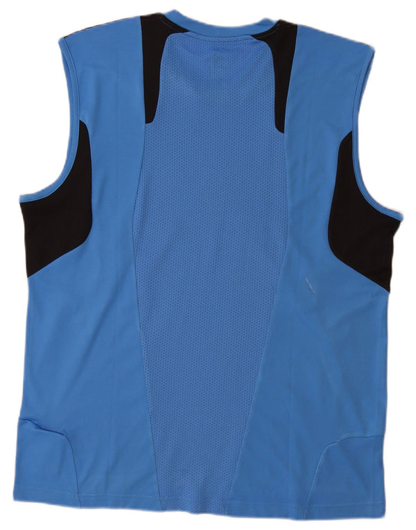 Adidas Mens Climacool Vest Top Grande Azul Colorblock Poliéster