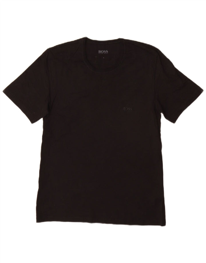 Camiseta masculina Hugo Boss grande algodão preto