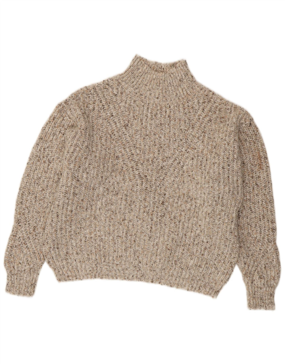 Suéter feminino Marks & Spencer com gola tartaruga Reino Unido 14 médio bege