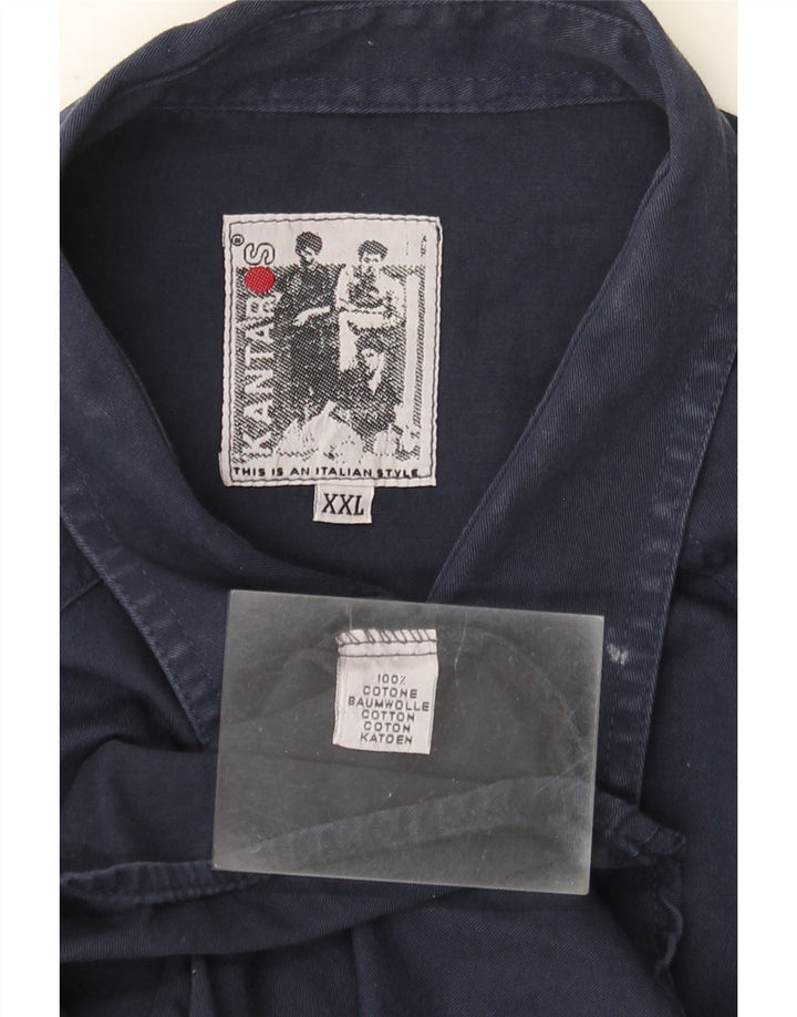 Camisa masculina Kantaros 2XL algodão azul marinho